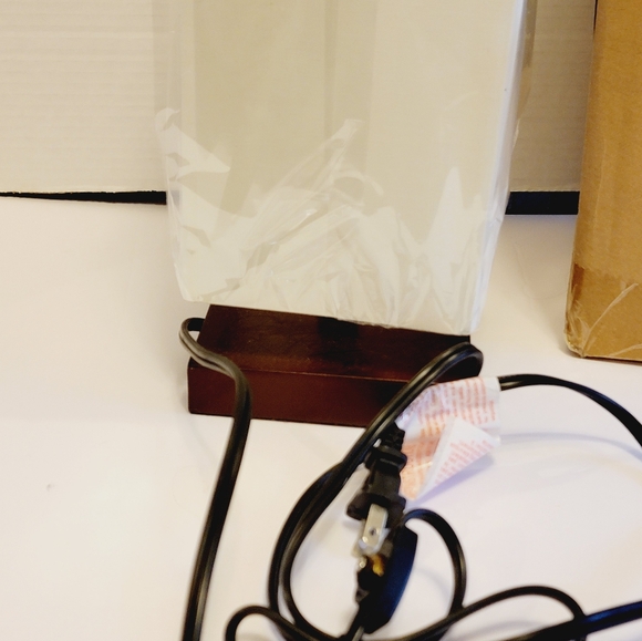 Brightech Wooden Base Table & Desk Lamp – Elongated Fabric Shade - Picture 4 of 11